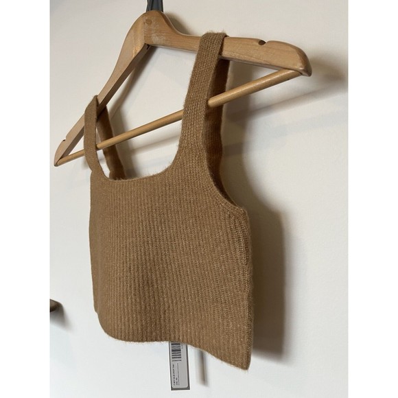 NWT Everlane Wool Blend Crop Tank In Camel Size Medium - Picture 2 of 8